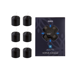 Azure Candles - 12 pcs 10 Hours Unscented Votive Candle - Black