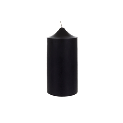 Mega Candles - 3" x 6" Unscented Round Dome Top Pillar Candle - Black