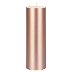 Mega Candles - 3" x 9" Unscented Round Pillar Candle - Rose Gold