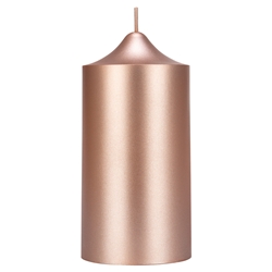 Mega Candles - 3" x 6" Unscented Round Dome Top Pillar Candle - Rose Gold