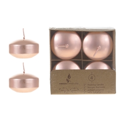 Mega Candles - 4 pcs 2" Unscented Floating Candle - Rose Gold