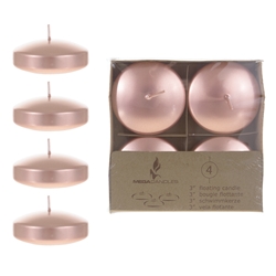 Mega Candles - 4 pcs 3" Unscented Floating Candles - Rose Gold