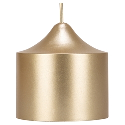 Mega Candles - 3" x 3" Unscented Round Bell Top Pillar Candle - Gold