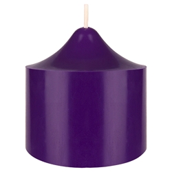 Mega Candles - 3" x 3" Unscented Round Bell Top Pillar Candle - Purple