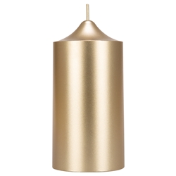 Mega Candles - 3" x 6" Unscented Round Bell Top Pillar Candle - Gold