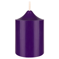 Mega Candles - 2" x 3" Unscented Round Bell Top Pillar Candle - Purple