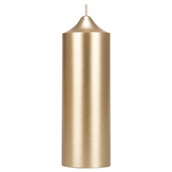 Mega Candles - 2" x 6" Unscented Round Bell Top Pillar Candle - Gold