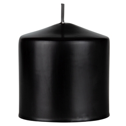 Mega Candles - 3" x 3" Unscented Domed Top Pillar Candle - Black