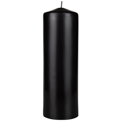 Mega Candles - 3" x 9" Unscented Domed Top Pillar Candle - Black