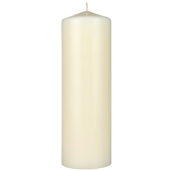 Mega Candles - 3" x 9" Unscented Domed Top Pillar Candle - Ivory
