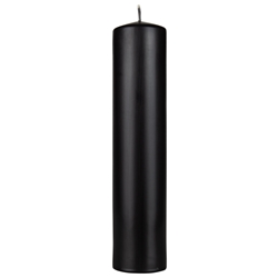 Mega Candles - 2" x 9" Unscented Domed Top Pillar Candle - Black