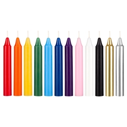 Mega Candles 12 pcs 4 Inch Unscented Exquisite Mini Taper Chime Spell Candles - Assorted
