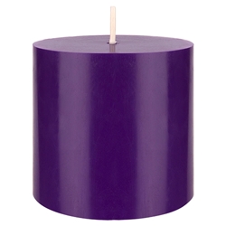 Mega Candles - 3" x 3" Unscented Round Pillar Candle - Purple