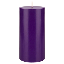 Mega Candles - 3" x 6" Unscented Round Pillar Candle - Purple