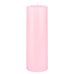 Mega Candles - 3" x 9" Unscented Round Pillar Candle - Pink