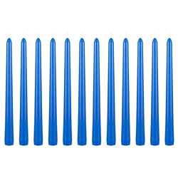 Mega Craft - 12 pcs 10" Unscented Taper Candle in White Box - Blue