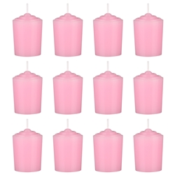 Mega Candles -12 pcs 15 Hours Unscented Votive Candle in White Box - Pink
