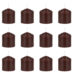 Mega Candles - 12 pcs 8 Hours Unscented Votive Candle in White Box - Brown