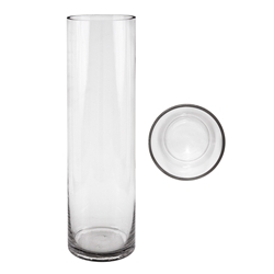 Mega Vases - 4" x 14" Cylinder Glass Vase - Clear