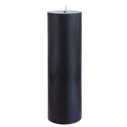 Mega Candles - 3" x 9" Unscented Round Pillar Candle - Black