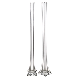 Mega Vases - 1.5" x 28" Eiffel Tower Glass Vase - Clear